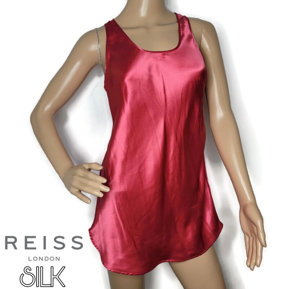 Reiss silk red pink nighty tank top size 0. Luxurious beautiful comfortable.